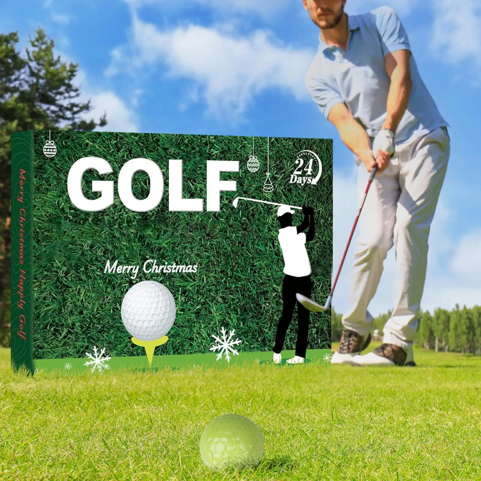 Christmas Countdown 24 Days Golf Accessories Christmas Holiday Countdown For Women Men Teens Boys Girls Father Husband Boyfriend Qme