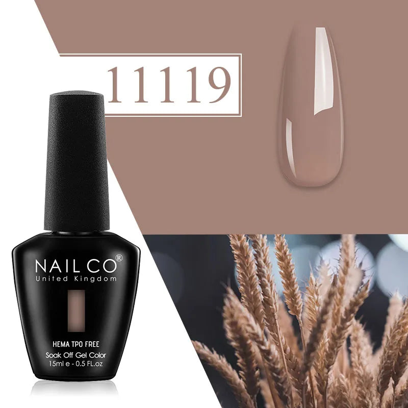 NAILCO Plum Gel Nail Polish Matte Coat Autumn Winter Semi Permanent Qme 11119