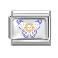 Fashion Women Men Y2k Colorful UV Heart Cat Sun Butterfly Italian Charm Link Fit 9mm Stainless Steel Bracelet DIY Making Jewelry Qme S 9