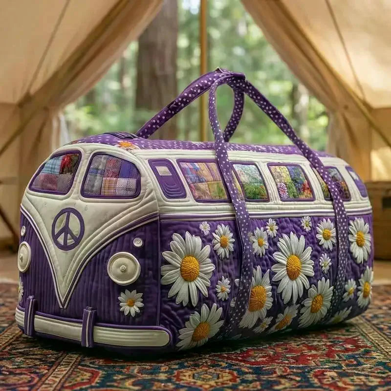 Women 3D Quilting Craft Travel Duffel Bag Fashion Sun Mountain Forest Qme