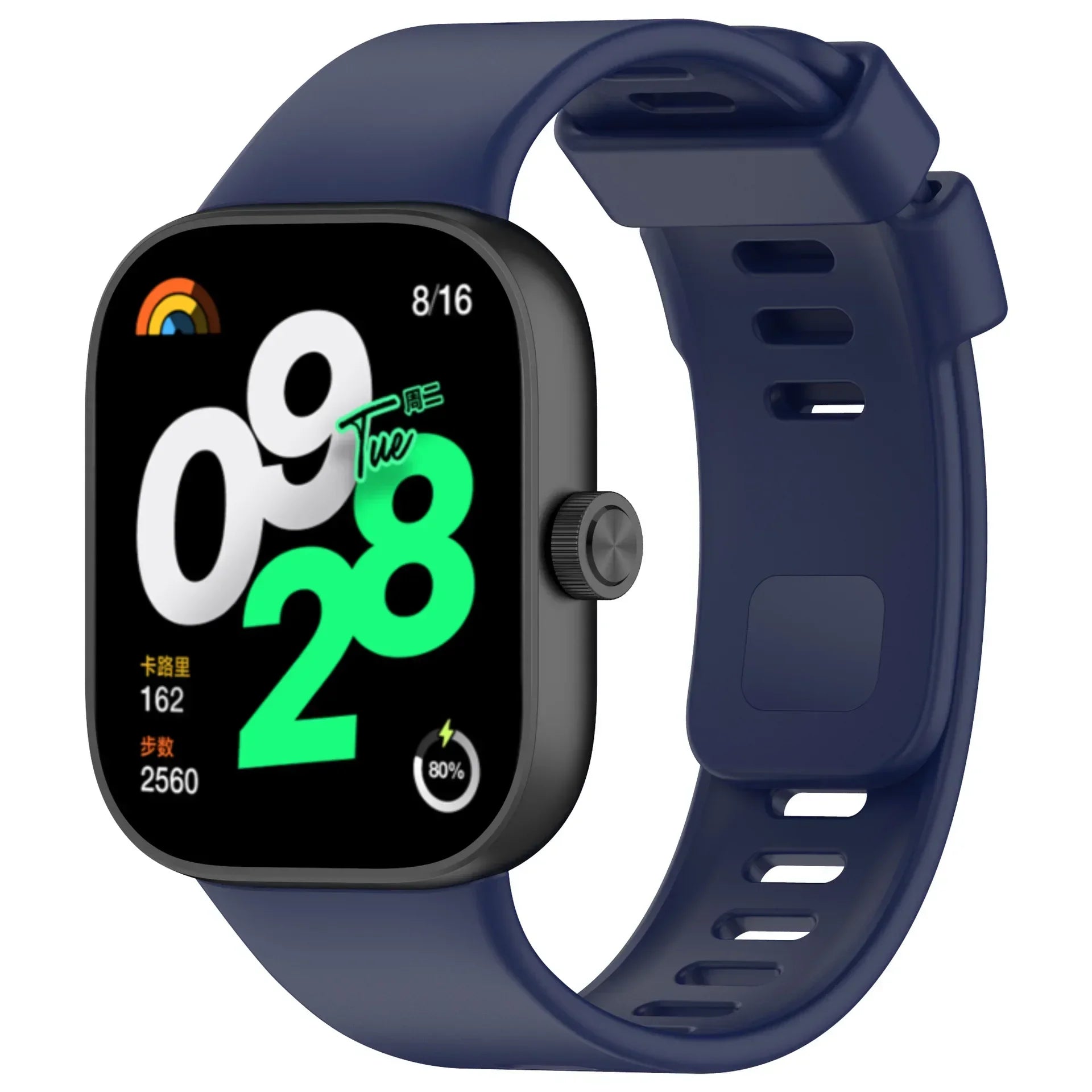 Original Silicone Strap For Redmi watch 4 SmartWatch WristBand For Redmi watch 4 Bracelet Band Watchband Sport Accessories Qme Dark blue for Xiaomi Mi Band 8