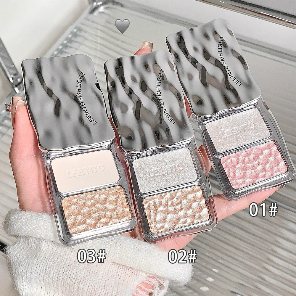 Two-color Highlight Powder Brightening Face Ultra-fine Soft Texture Qme