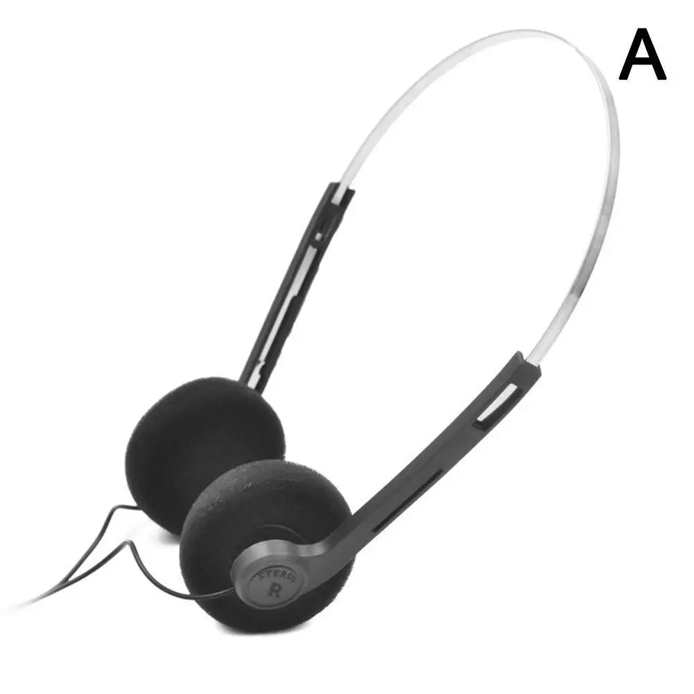 INS Japanese Retro Headphones Nostalgic Headsets HiFi MP3 Walkman Headphones Sports Photo Props Wired Earphone Personality Qme black