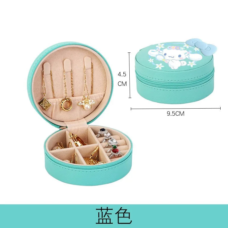 Hello Kitty Kuromi Cartoon Jewelry Box Student Ugly Fish Ring Storage Qme 6