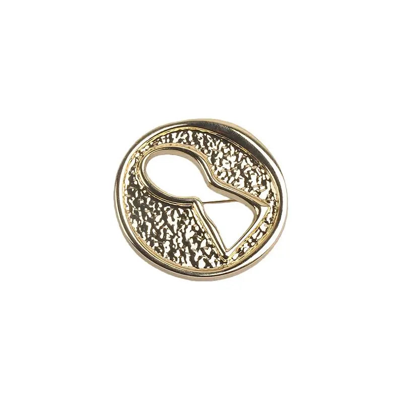 Pleated Brooch Alloy Keyhole Shape Glaze Luxury Badge Pin Trendy Banquet Clothes Metal Pin Qme A1