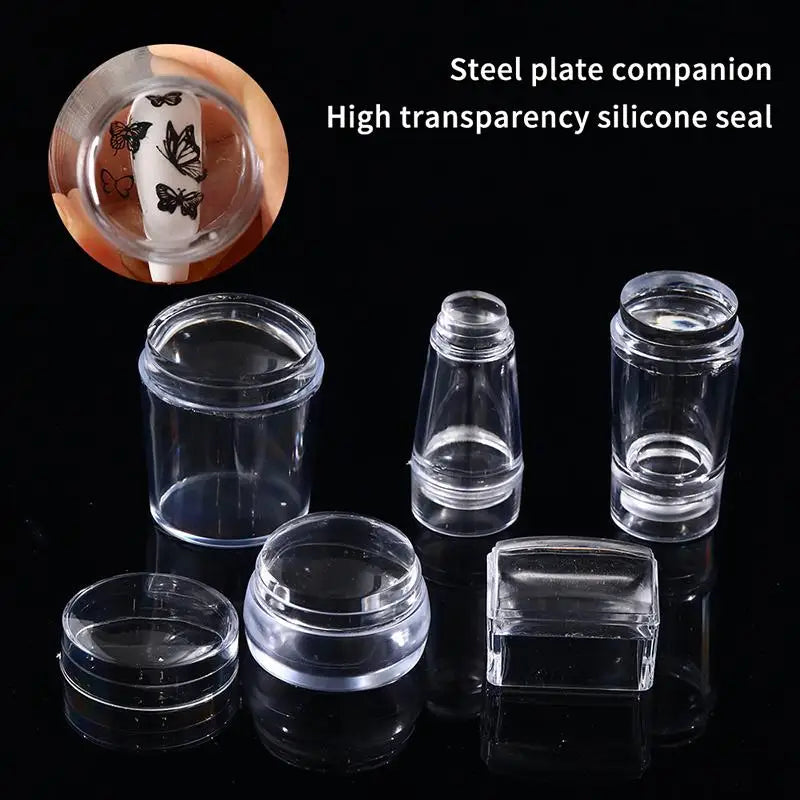 Silicone Transparent Nail Art Stamping Easy DIY Designs Reusable Qme