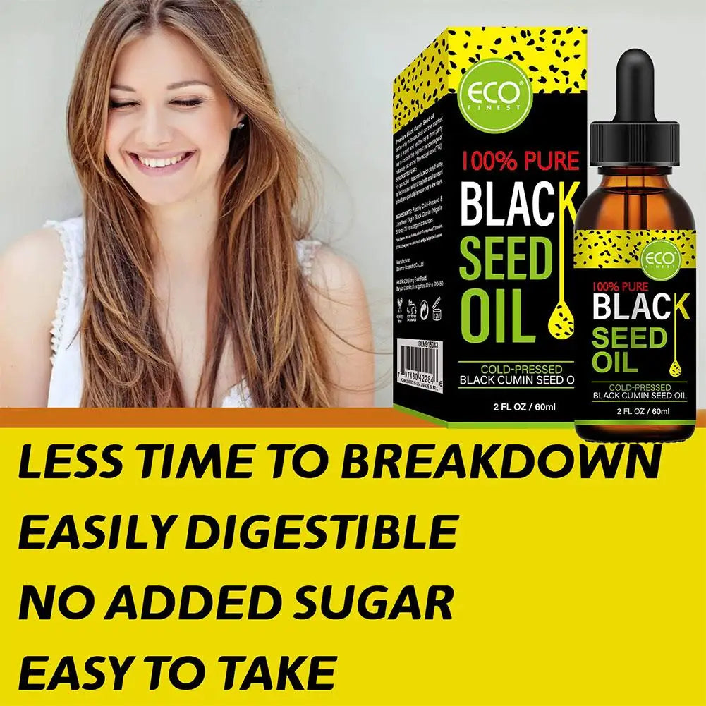 Pure Cold Pressed Black Seed Oil Improves Hair Line Toughness Nourishes The Body Skin Hair Massage Moisturizing For Skin Hair Qme