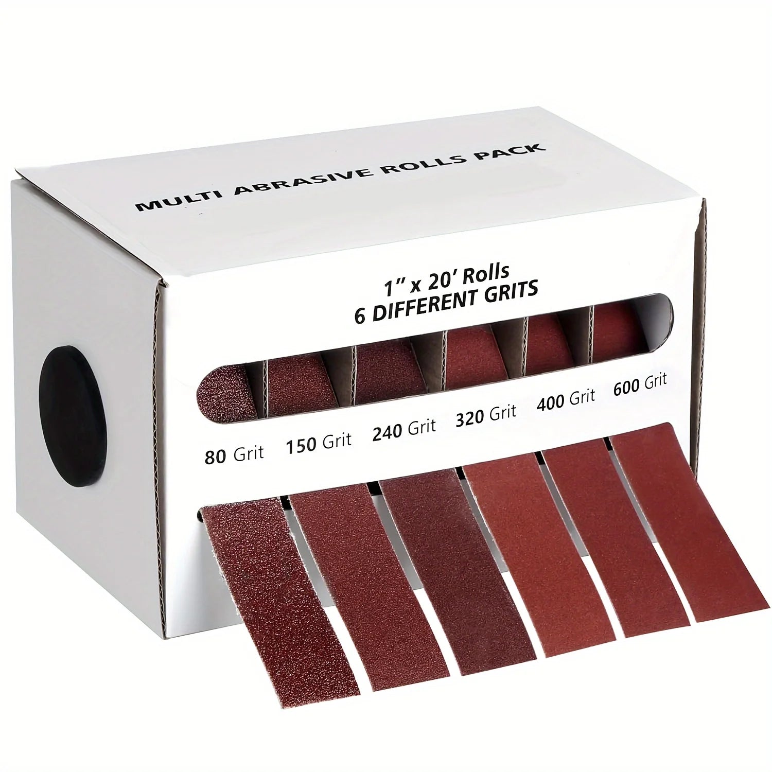 Diamond Cloth Rolls, 80/150/240/320/400/600 Grit Sandpaper Rolls, Metal Emery Cloth with Dispenser, Alumina Sandpaper Qme 6roll