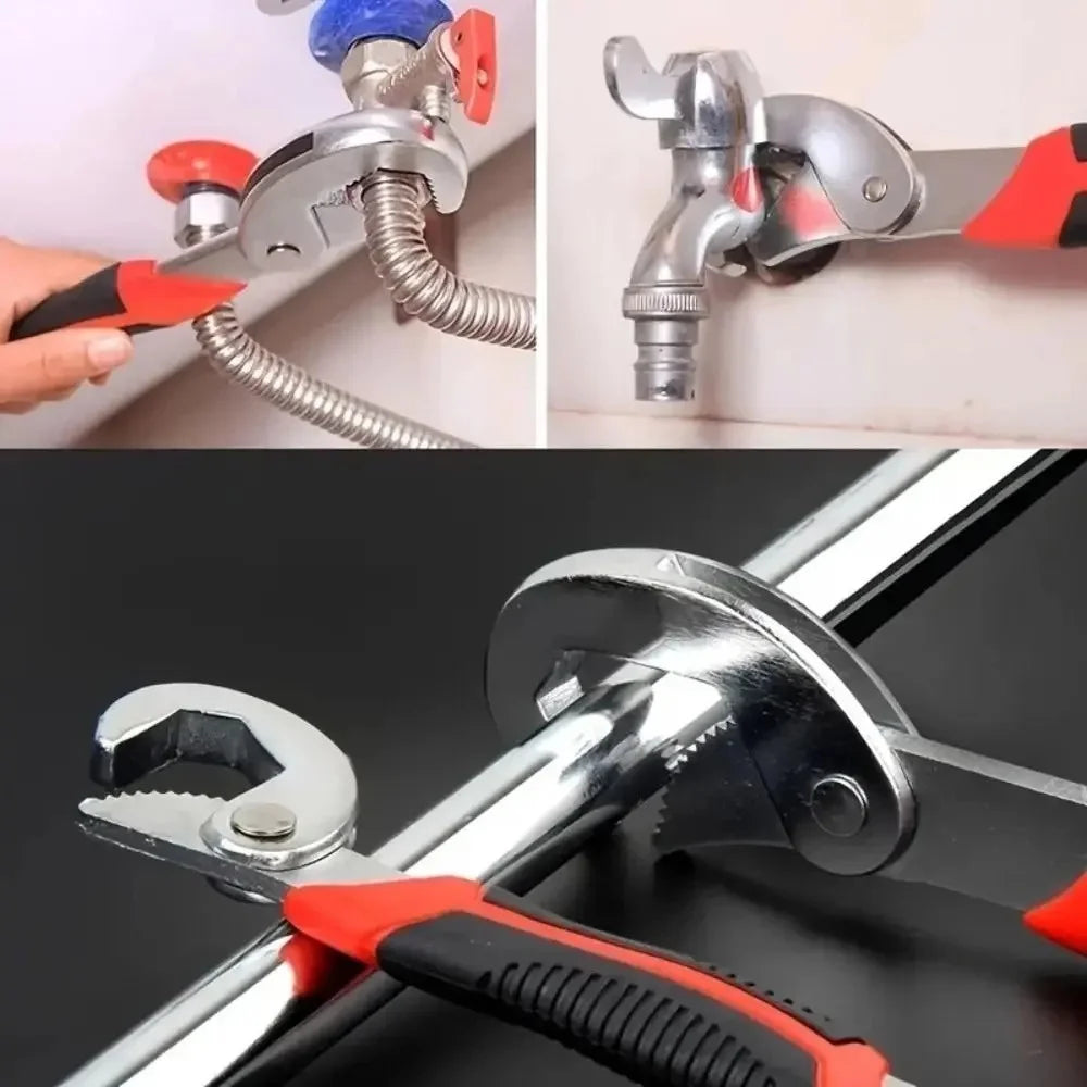 1PC 280MM Universal Portable Wrench Tool Multifunctional Double-Ended Pipe Wrench Adjustable Ratchet Spanner Hand Repair Tools Qme