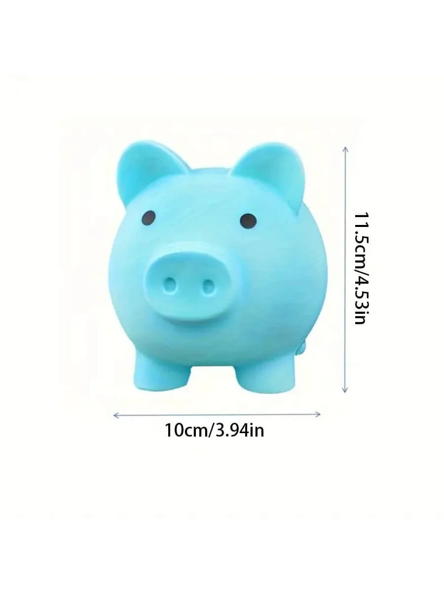 Cute Cartoon Shaped Piggy Bank Unbreakable Change Coin Cash Box Qme green