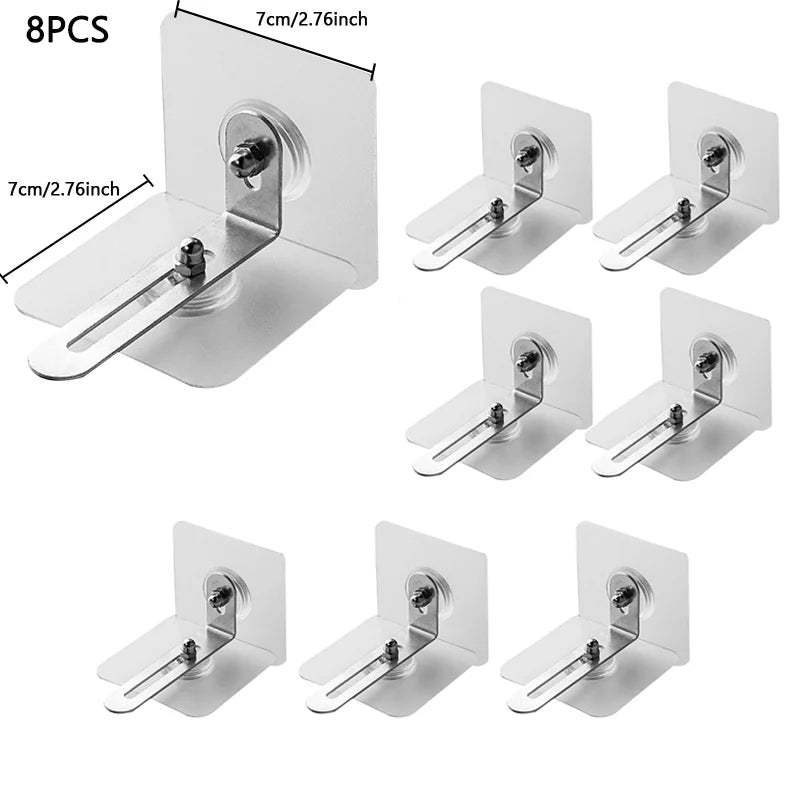 Furniture Anchors Strong Self-adhesive Fixed Prevent Dumping Device No punching Safety Anti Overturning Cabinet Buckle Anchors Qme 8PCS Big