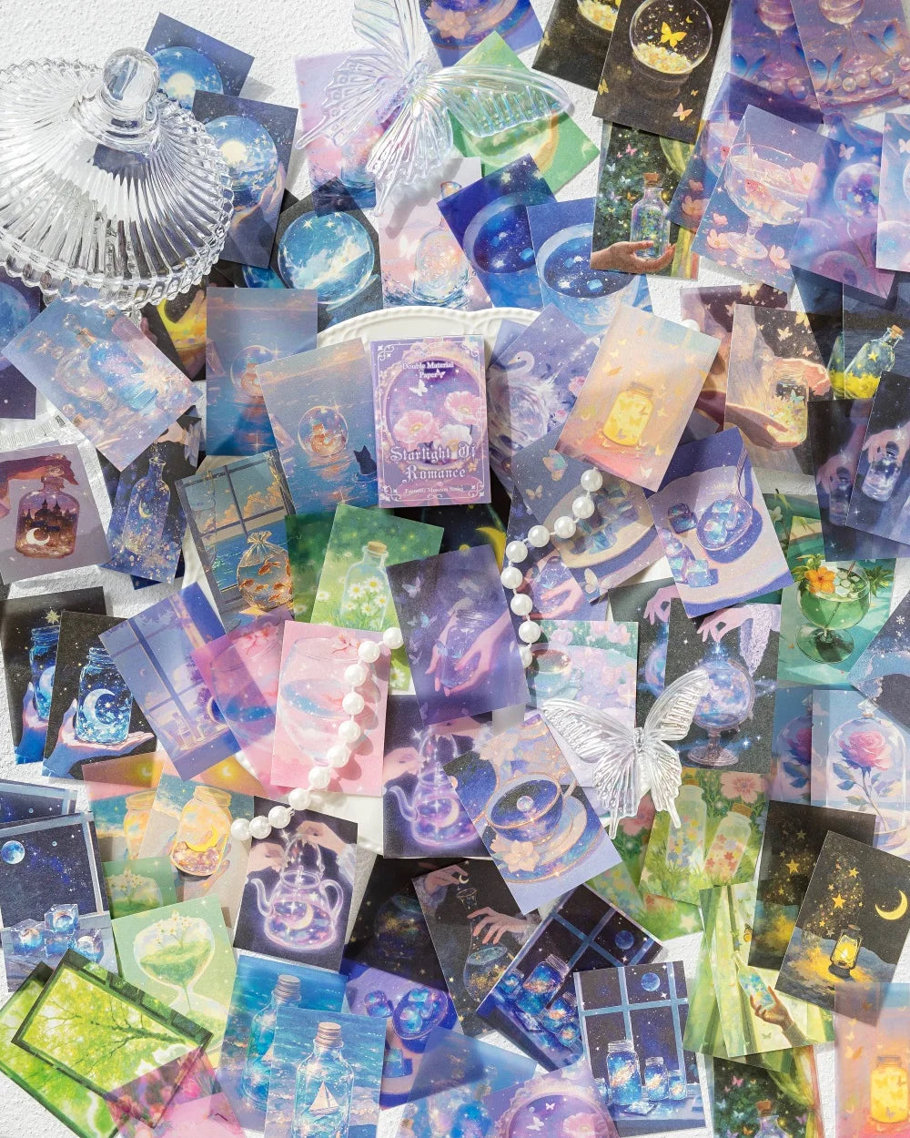 100Sheets Fantasy Museum Series Fresh Design Material Paper for DIY Scrapbooking Journal Decoration Creative Stationery Supplies Qme B