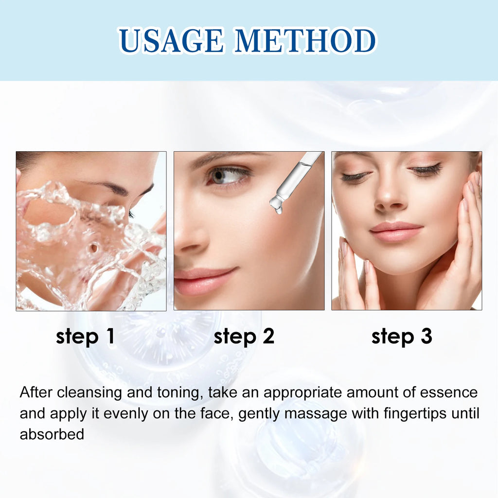 Hyaluronic Acid Facial Serum Fade Fine Line Wrinkle Shrink Pores Tightening Nourishing Deep Moisturizing Facial Skin Essence Qme