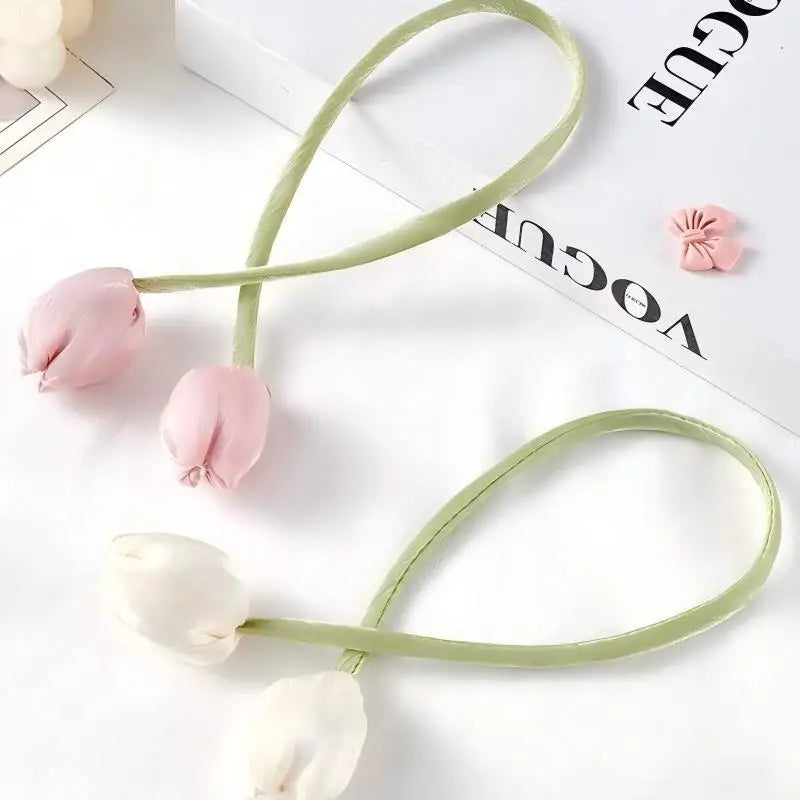 Elegant Adjustable Tulip Curtain Straps Creative Fashion Curtain Tieback Rope Beautifully Designed Homestay Curtain Accessories Qme