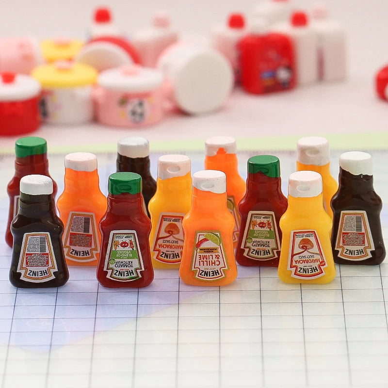Dollhouse Miniature Strawberry Sauce Jam Jar Mini Kitchen Food Qme
