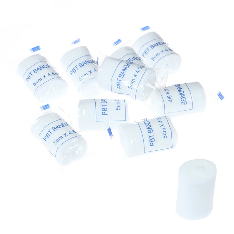 10 Rolls Lot 5cmx4 5m PBT Elastic Bandage First Aid Gauze Roll Qme