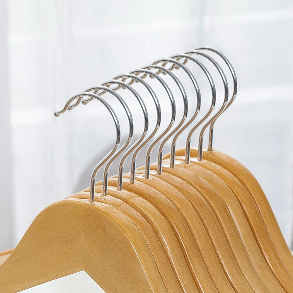 5PCS/10PCS/20PCS/30PCS Solid Wood Hangers Wooden Clothes Hangers Seamless Wood Clothes Hangers Home Organizer Qme