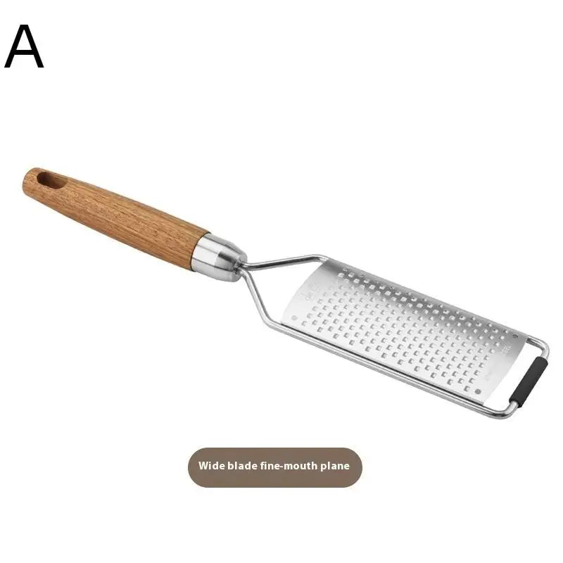 Cheese Grater Natural Wood Handle Stainless Steel Zester Kitchen Qme A