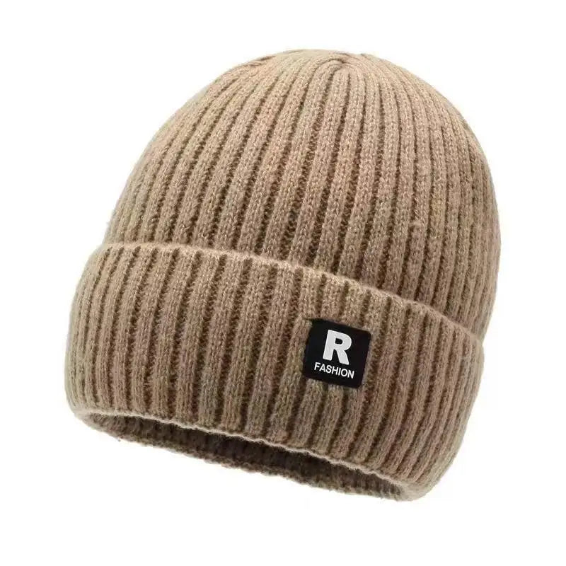 Winter Thick Beanie Hat Fleece Lined Men Women Solid Knitted Wool Qme Khaki One size