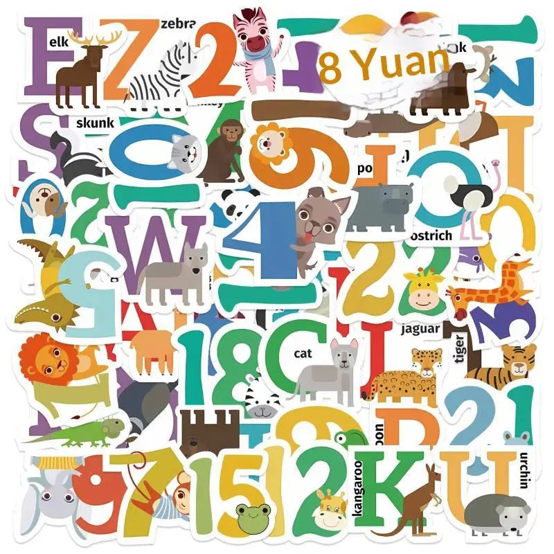 Vintage English Alphabet Stickers Self-adhesive Easy Peel Decals 100+ Qme A