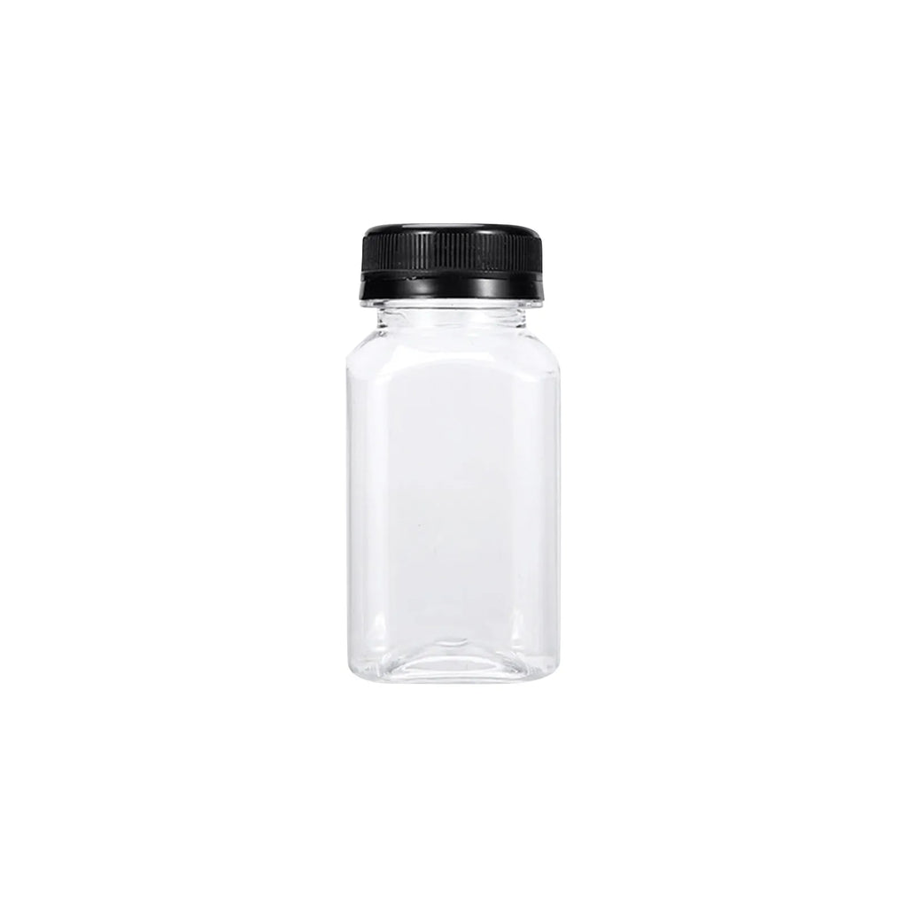 Multi-capacity Disposable Square Plastic Clear Beverage Bottle with Lid Picnic Juice Bottle Multipropose Durable Storage Jars Qme B One Size