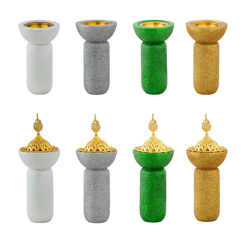 Middle Eastern Resin Incense Holder Glitter-handled Tower Burner Qme