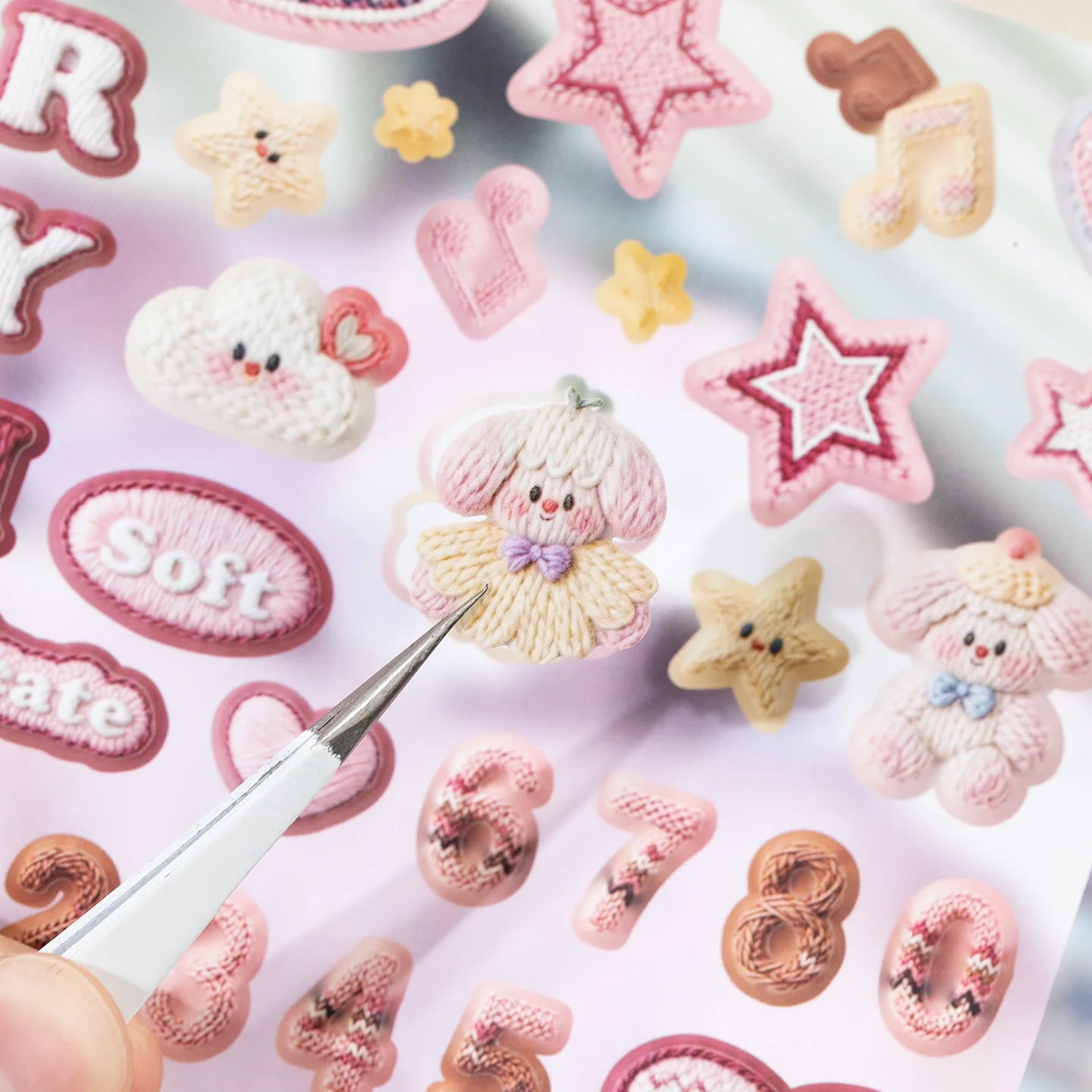 TIANZI 20/40 Sheets Kawaii Japanese Texture Pattern Die Cutting Sticker Book DIY Aesthetic Scrapbooking Stationery Decoration Qme