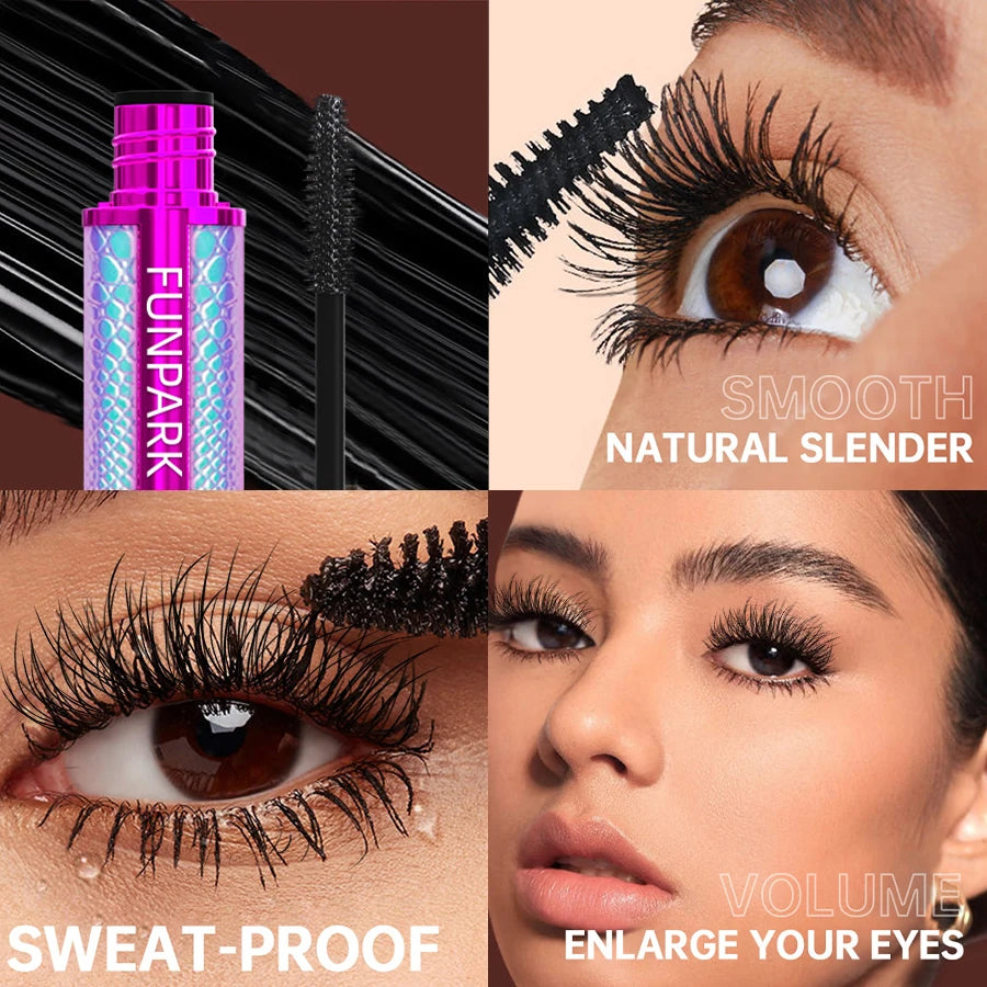 5D Black Eye Mascara Lengthened Thick Sweat Proof Silk Big Eyes Qme