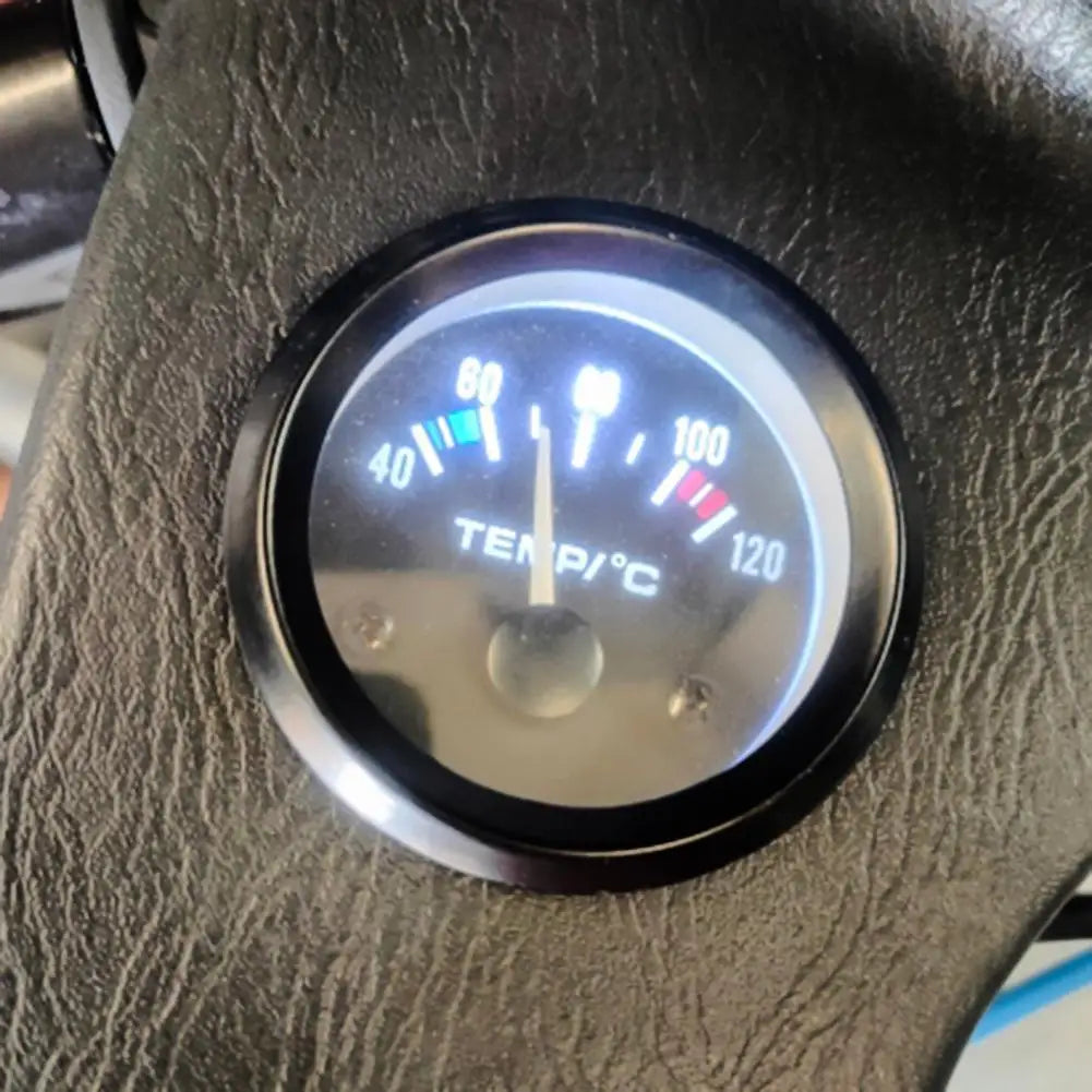 52mm Car Water Temperature Gauge 40-120 Celsius Water Tank Level Indicator LED White Light Car Temp Meter with Water Temp Sensor Qme Default Title