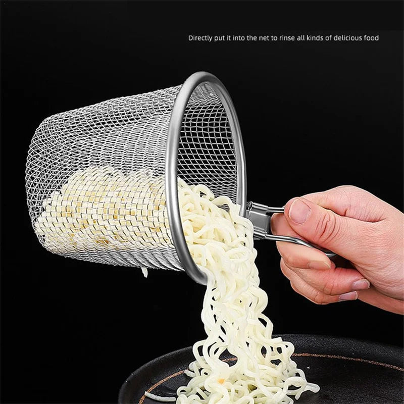 Stainless Steel Mesh Net Strainer Basket Colander Pot Boil Food Qme