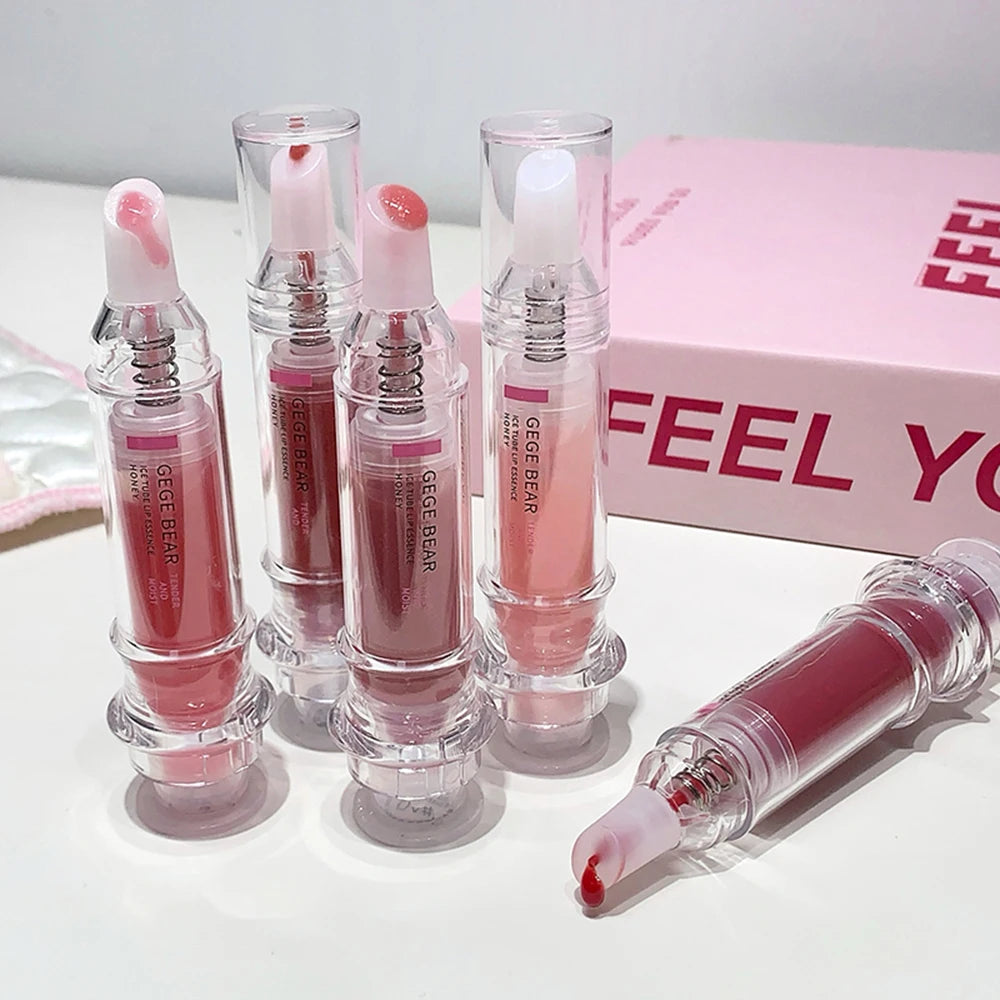 Gege Bear Lip Essence Gloss Autumn Winter Mirrored Hydrating Serum Qme