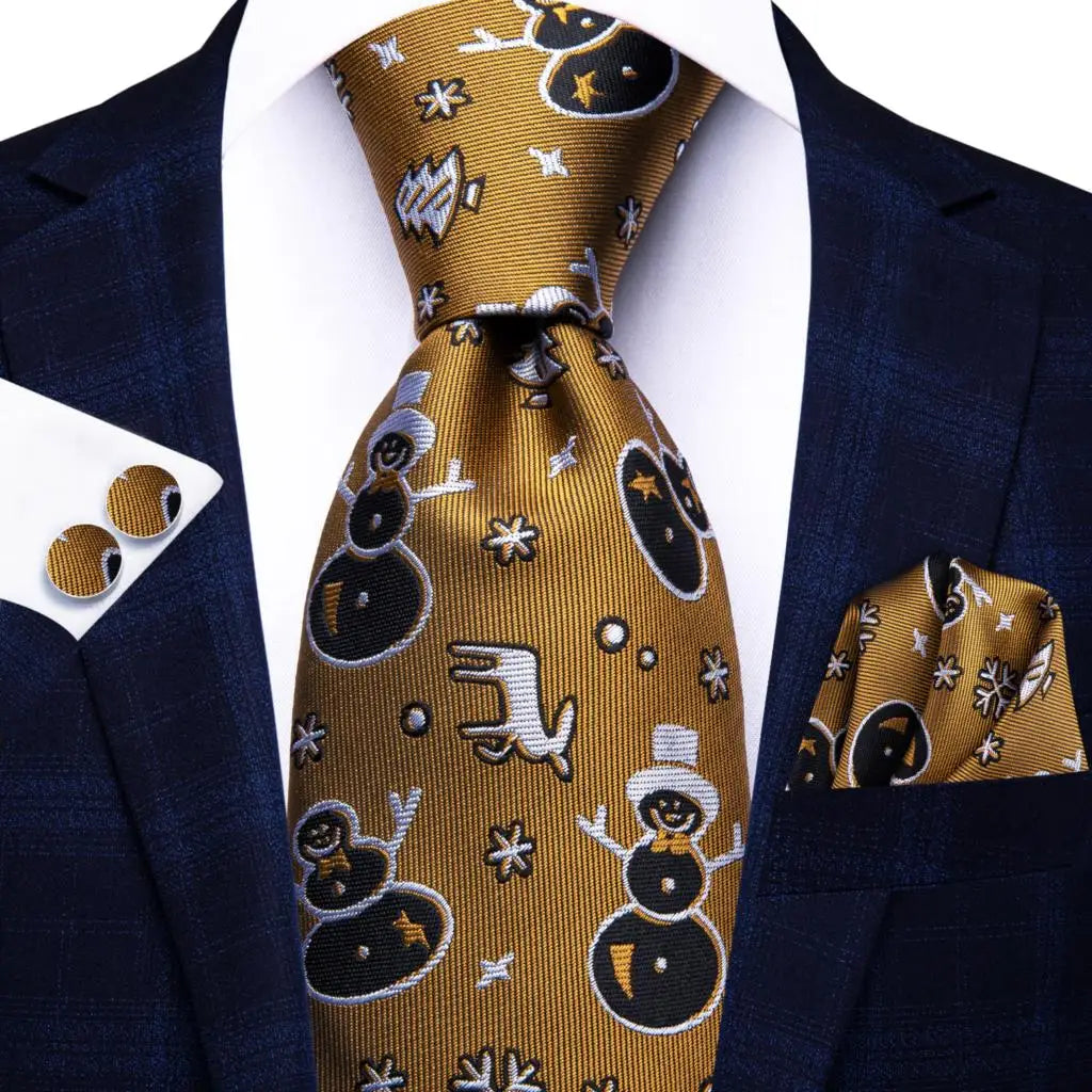 Hi-Tie Paisley Brown Tie For Men Elegant Mens Necktie Pocket Square Cufflink Groom Wedding Accessory Wholesale New Designer Qme 1N-3820