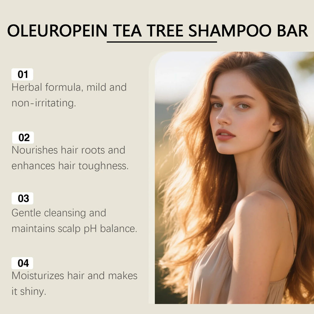 Herbal Dandruff Removal Shampoo Bar Mild Tea Tree Oil Essence Oil Control Scalp Cleansing Hair Care Soap Hair Damaged Repairing Qme