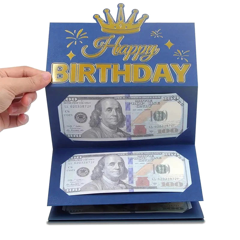 Birthday Cash Envelopes Money Card Folding Holder Greeting Envelop Qme