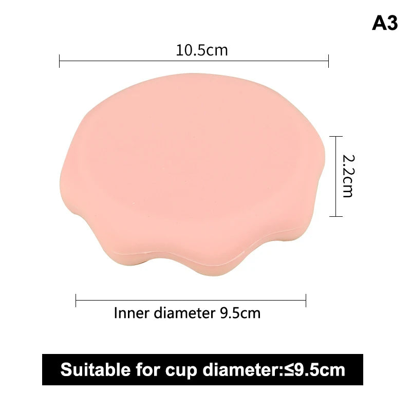 Multi Sizes Silicone Leakproof Mug Lid Heat Insulation Coffee Cup Qme A3