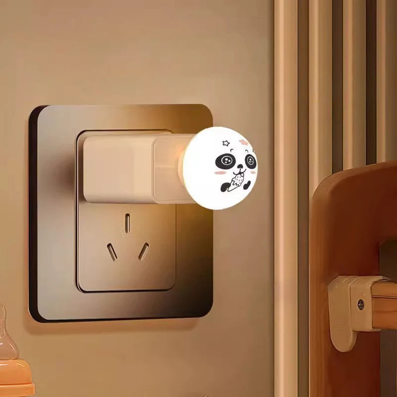 USB Panda Artificial Smart Voice Controlled Night Light Bedside Qme