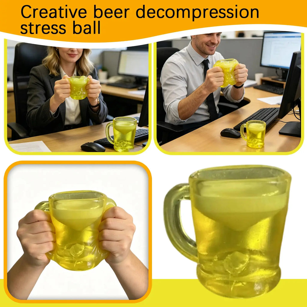 Novelty Beer Shaped Slow Rising toys Relieve Stress Fidget Toy for Working and Studying Holiday Party Decoration Fun Gift Qme