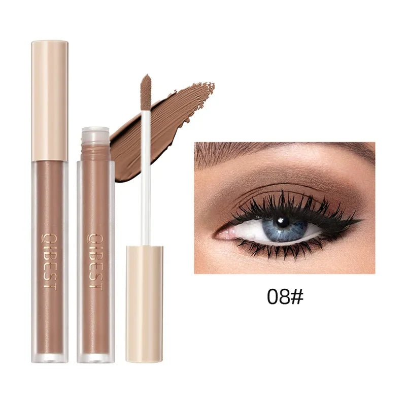 8 Colors Matte Nude Eye Bronzer Liquid Eyeshadow Waterproof Long Lasting Eye Shdaow Natural Cheek Contour Woman Makeup Cosmetic Qme 08 1PCS