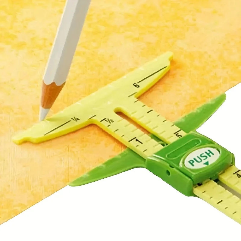 1pc Multipurpose Sewing Sliding Gauge, Accurate Tailoring & Crafting Measuring Tool with Nancy Measuring Scale Qme
