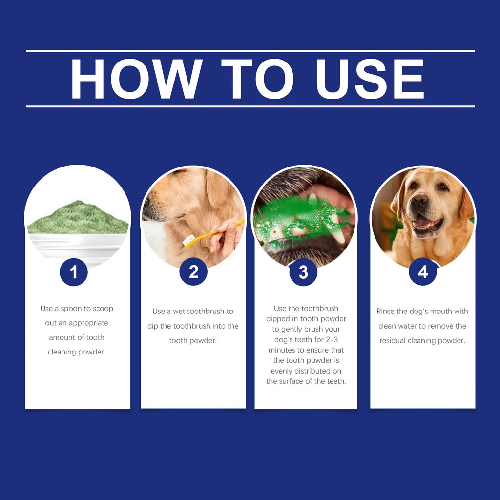 Pet Dental Cleaning Powder Eliminates Oral Odors Remover Dog Teeth Plaque Reduces Calculus Tooth Cleaning Powder For Cat And Dog Qme