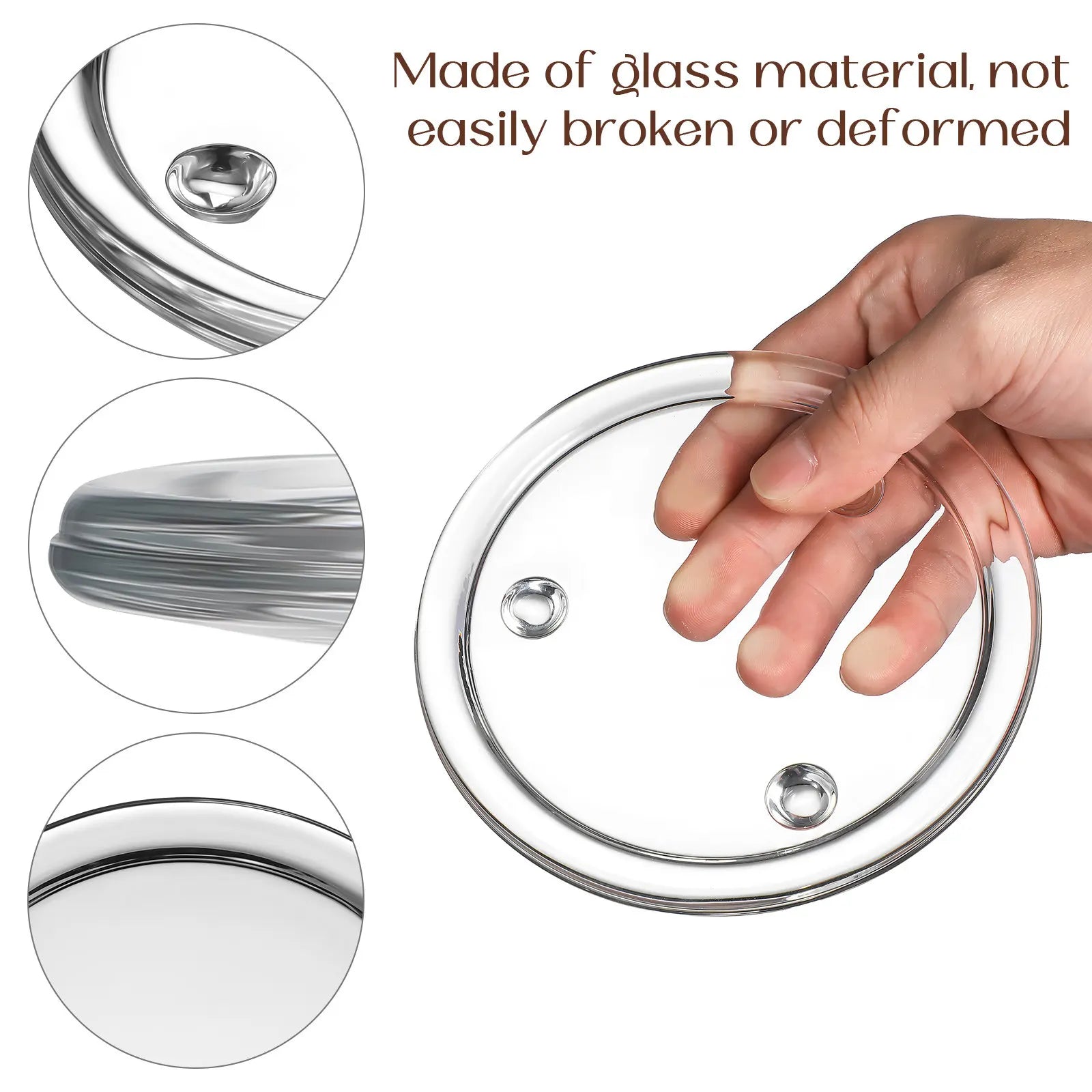 3Pcs Round Glass Holder Tray Elegant Scented Plate for Dinner Party Wedding Banquet Home Decoration Qme