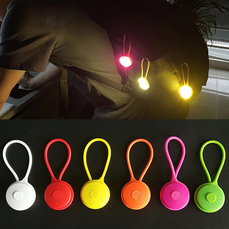Outdoor Backpack Lights Silicone LED Night Running Warning Light Camping Riding Wind Rope Light Travel Equipment Tool Safety Qme