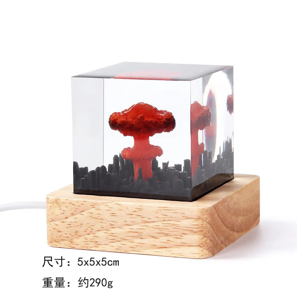 DIY Handmade Resin Explosion Mushroom Cloud Night Light Decoration Qme Mushroom cloud