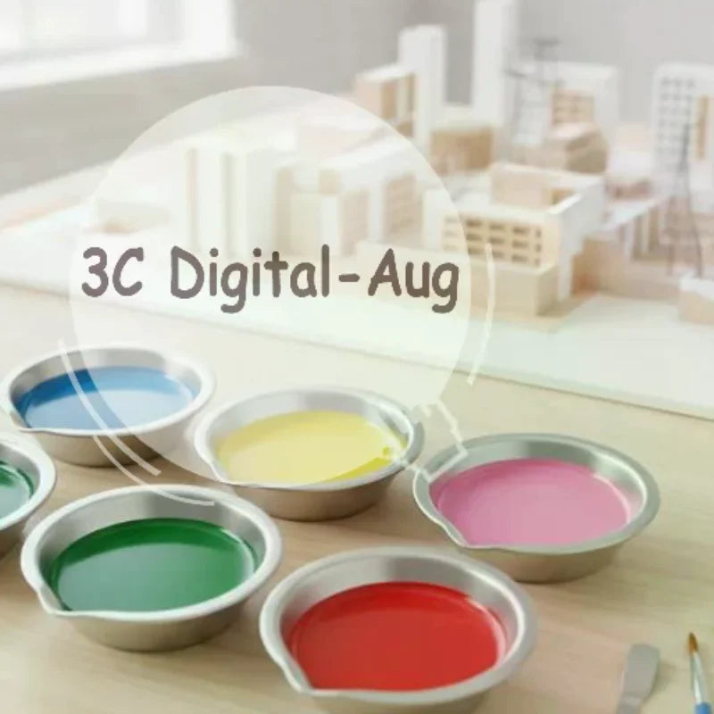 Stainless Steel Paint Palette Bowls Odorless Non-toxic Mixing Cups Qme
