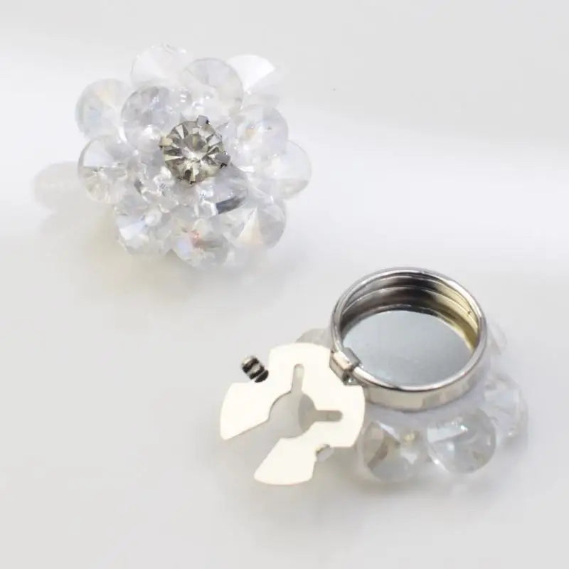 2PCS Rhinestone Flower Cufflinks For Women Suit Shirt Buttons Covers Fashion Jewelry Accessories Decoration Gifts Qme style 1