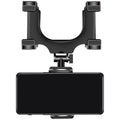 Car Phone Holder Rearview Mirror Mount Bracket Clip Navigation GPS Mobile Phone Stand Foldable Adjustable Car Cell Phone Support Qme black