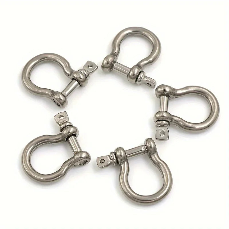 5pcs M4 Stainless Steel Bow Shackle with Screw Pin for Rigging and More! Qme