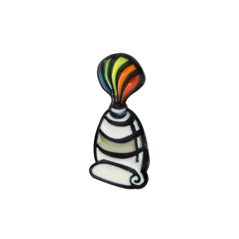 Brush Art Oil Painting Enamel Pins Cartoon Artist Dream Brooches Shirt Lapel Pin Badge Jewelry Gift for Friends Drop Shipping Qme Style 1