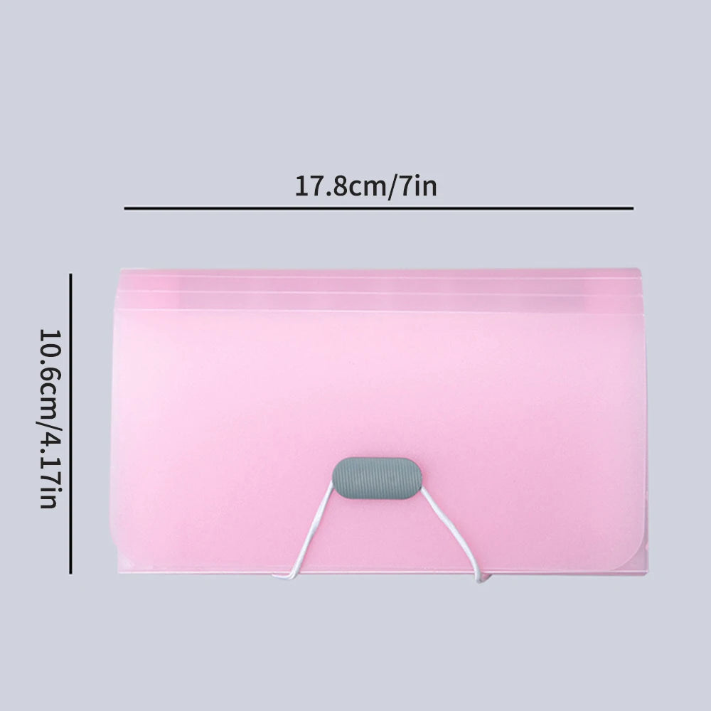 13 Grid A6 Mini Organ Bag For Office Document Storage, Candy Colored Bill Folder, Transparent Folder Qme