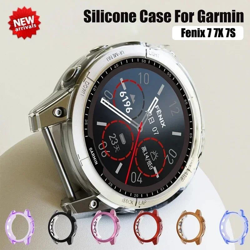 TPU Protective Case Cover for Garmin Fenix 7 7S 7X Smart Watch Clear Colorful Soft Protector Epix Pro 51mm 47mm 42mm Cover Shell Qme